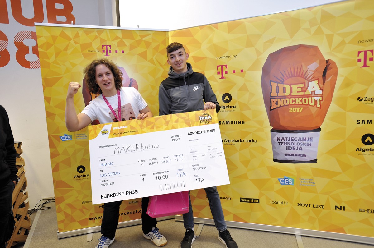 Albert Gajšak i Domagoj Štivić iz karlovačkog startupa CircuitMess odnijeli su pobjedu na Idea Knockoutu 2017 s projektom MAKERbuino
