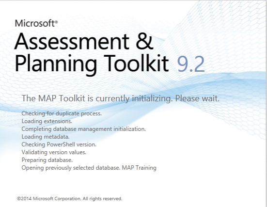 Početna slika Microsoftovog besplatnog alata (MAP tool) za analizu softverske imovine