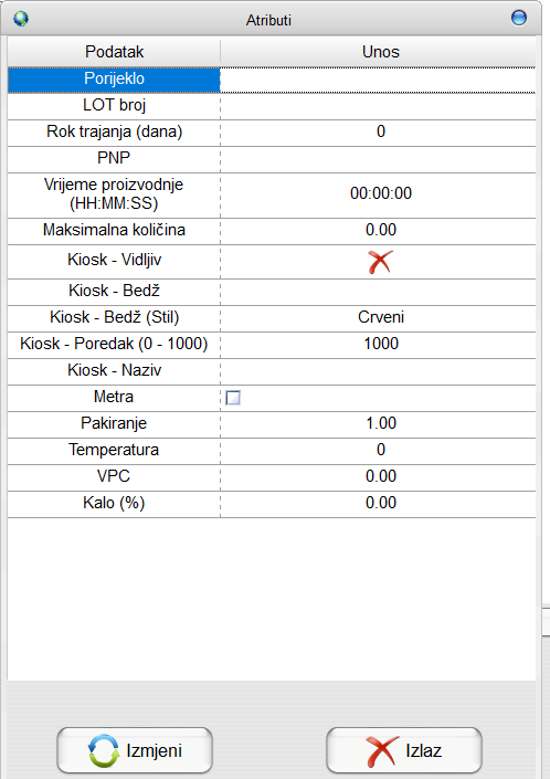 Dodatni elementi s deklaracije proizvoda