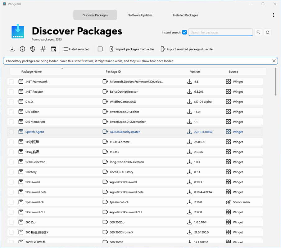 WingetUI prilično je praktično grafičko sučelje, koje omogućuje da se na jednome mjestu instaliraju (i ažuriraju) aplikacije korištenjem tri popularna upravitelja paketima, i to Wingeta, Chocolateyja i Scoopa